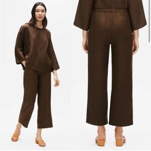 Eileen Fisher Brown Linen blend Pants Size PS